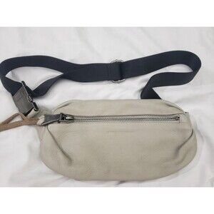 Aimee Kestenberg Light Grey Leather Fanny Pack Belt Bum Bag Crossbody Sling